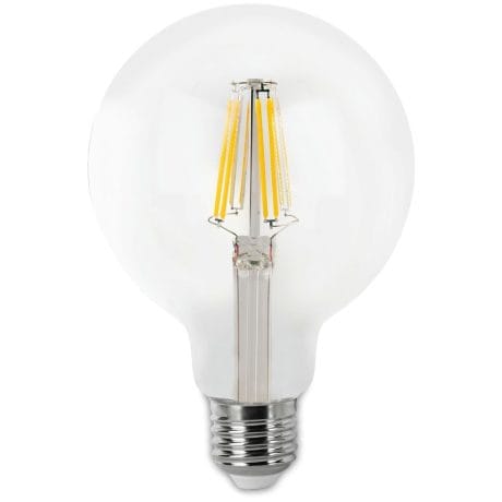 LED GLOBE GLOEIDRAAD MATEL E27 G80 8W COOL CLEAR