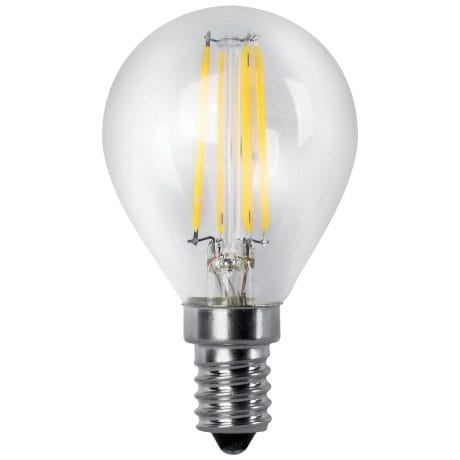 LED BULB FILAMENT SPHERICAL MATEL E14 G45 6W COOL CLEAR