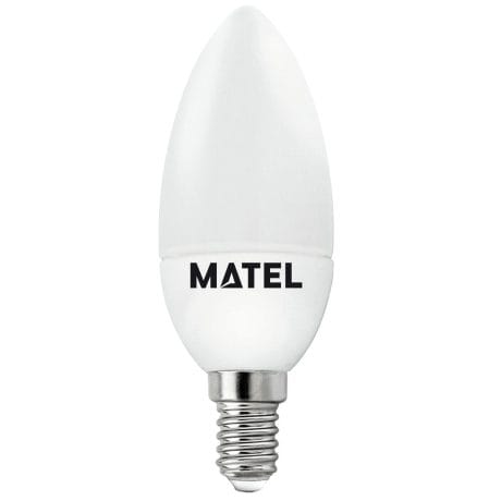 LED BULB CANDLE MATEL E14 5W COOL (3 UNITS)