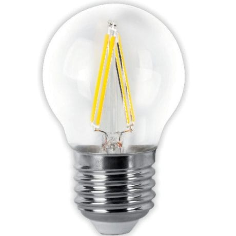 LED BULB FILAMENT SPHERICAL MATEL E27 G45 6W COOL CLEAR