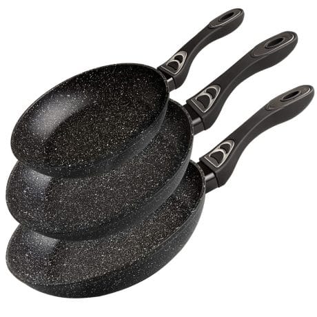 MARBLE STONE ALUMINIUM FRYING PAN SET3 18-22-26CM