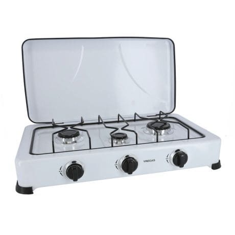 GAS COOKER YREGAS ENAMELLED WHITE 3 BURNERS