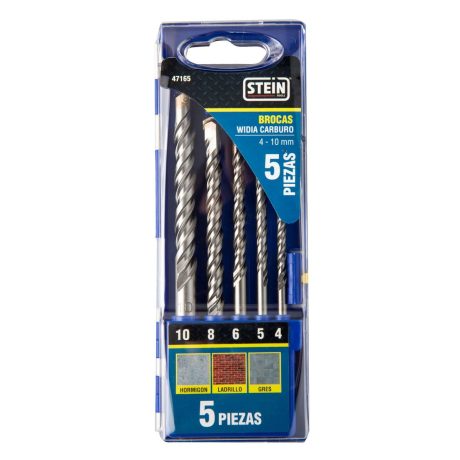 DRILL BIT SET WIDIA CARBIDE STEIN 4-10 MM 5 PIECES